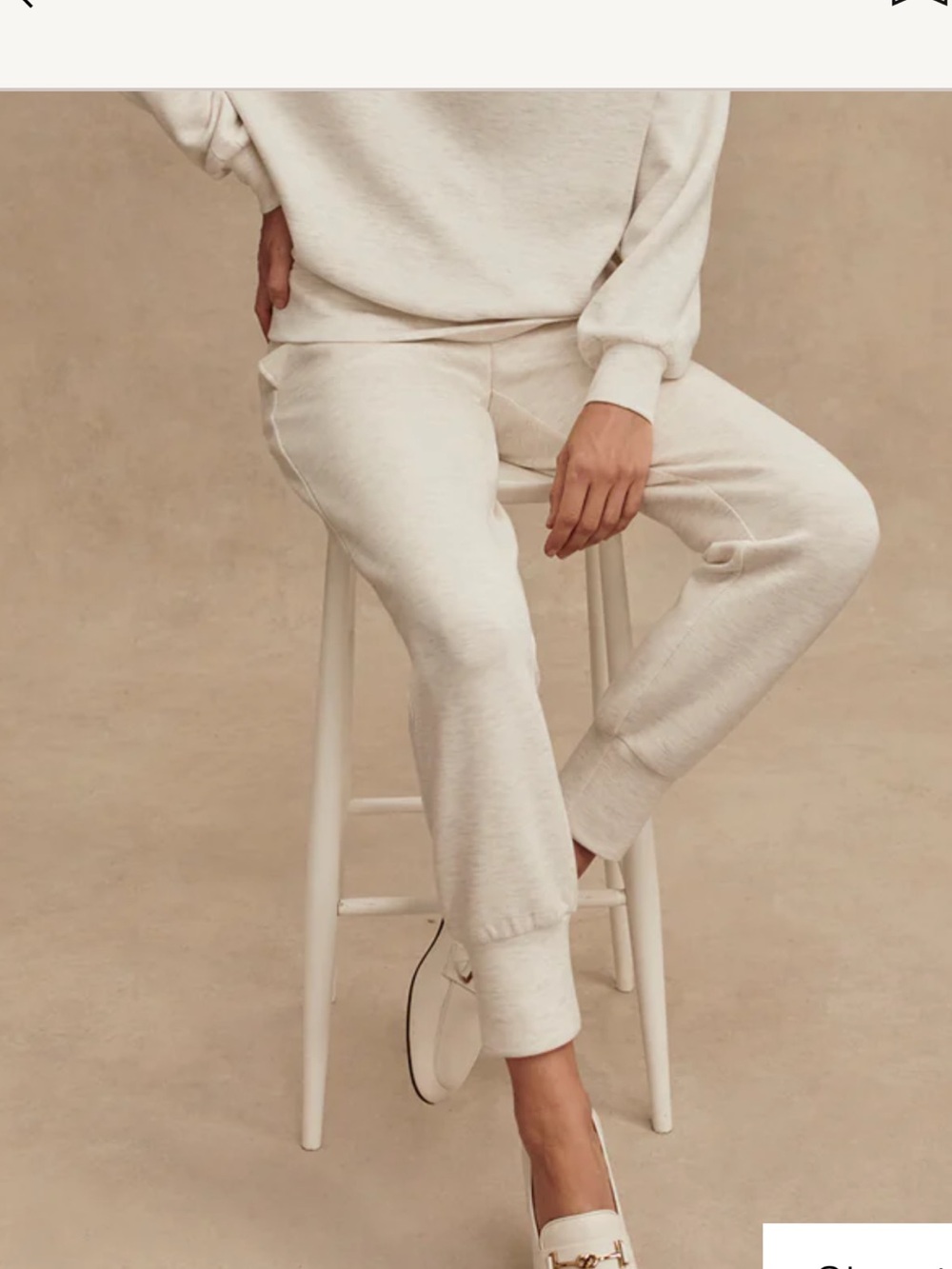 VARLEY Slim Cuff Pant - Ivory Marl